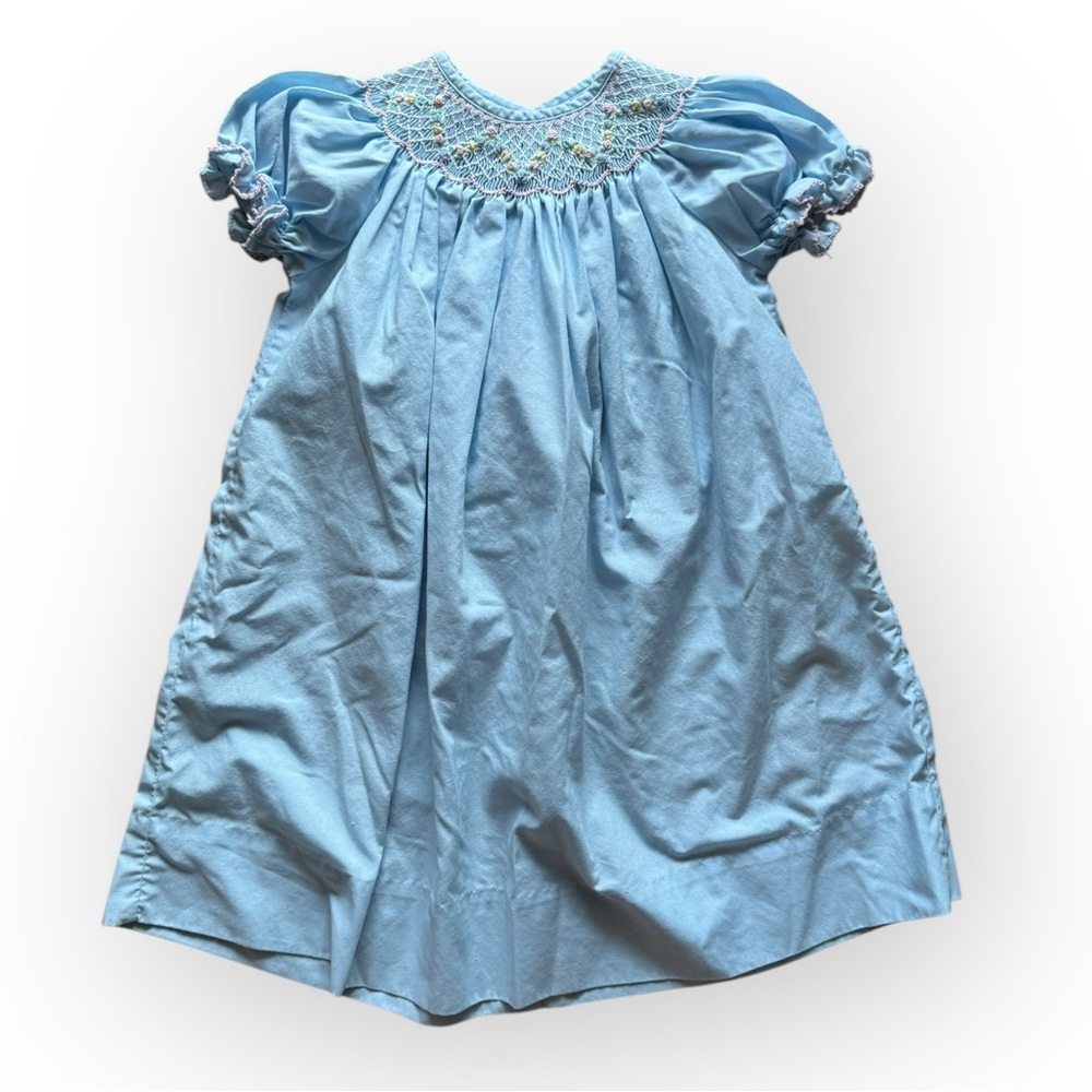Petit Bebe Blue Smocked Dress